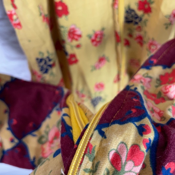 Gunne Sax Rare Black Label Medieval Style Floral Yellow Maxi Dress Size 5 - Picture 12 of 16